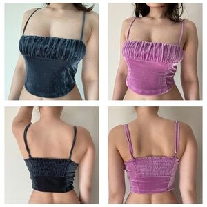 Urban outfitters grey and lilac crop top pair with adjustable straps size M